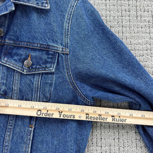 Farm Rio X Anthropologie Crochet Denim Trucker Jacket XS - Picture 7 of 12